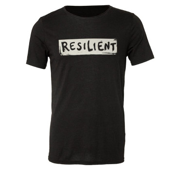 Resilient Tri-Blend T, Black [RAW NECK]