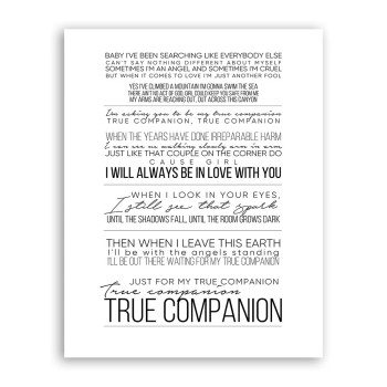 True Companion Lyric Print