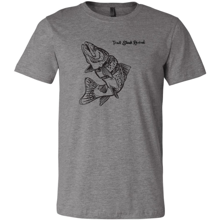 Trout Steak Revival Grey Jumping Fish T 