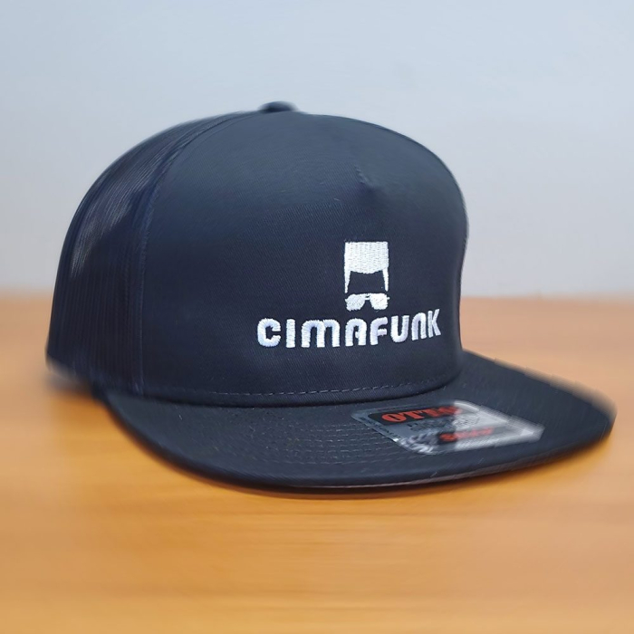 Cimafunk Embroidered Logo Flat Bill Trucker Hat