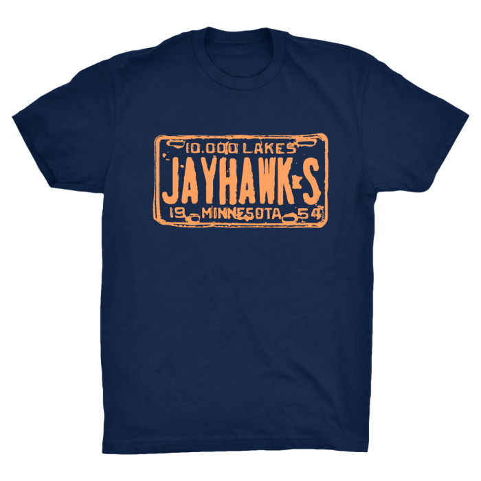 Jayhawks License Plate T, Navy