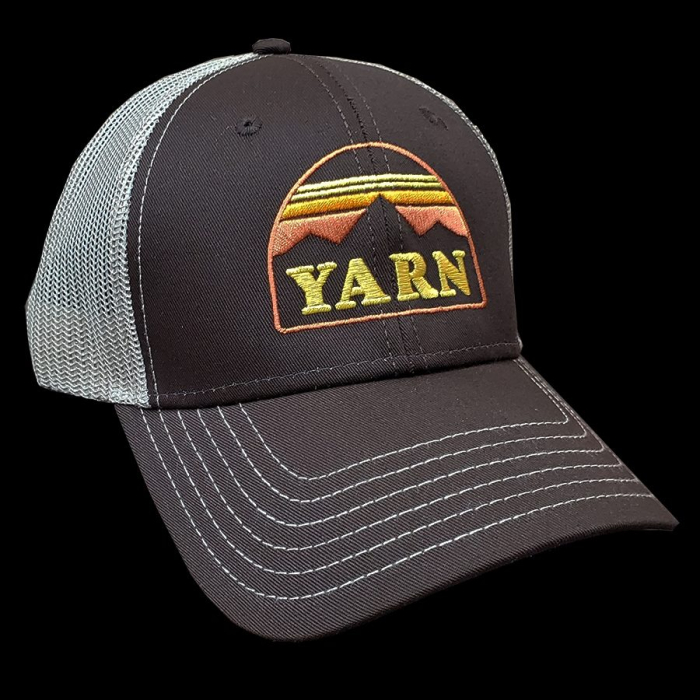 Yarn Embroidered Logo Trucker Cap, Brown/Mocha