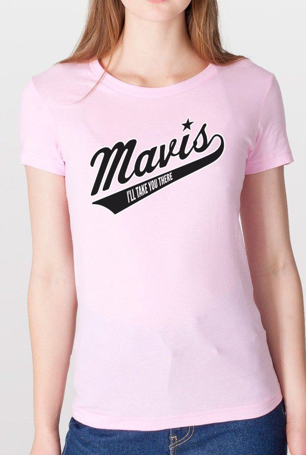 Women's Mavis Staples Baseball T, Pink