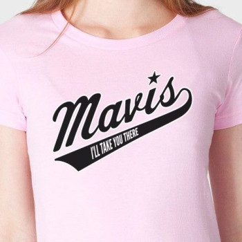 Women's Mavis Staples Baseball T, Pink