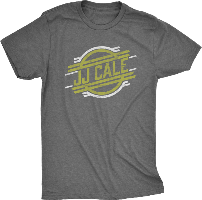 JJ Cale Retro Logo T, Deep Heather Grey + Yellow