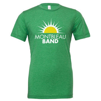 Women's 75 and Sunny T, Tri-Blend Green with White Sun