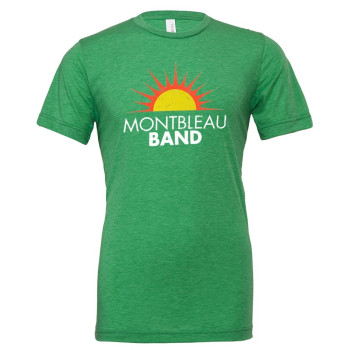 Women's 75 and Sunny T, Tri-Blend Green with Orange Sun