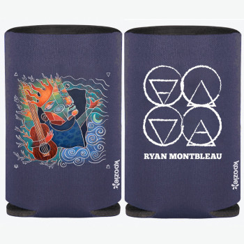 Wood, Fire, Water And Air Collapsible Koozie