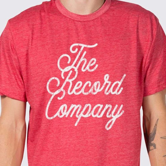 The Record Company Script Logo T, Heather Red